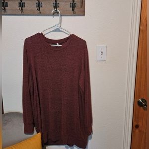 Azules Oversized Sweater, Maroon, Size Large